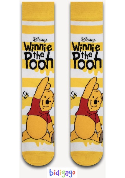 Winnie The Pooh Desenli Unisex Kolej Çorap