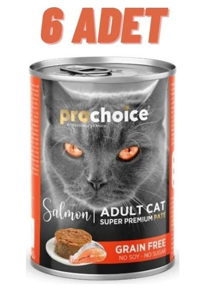 Adult Cat Salmon Pate Kedi Konservesi 6X400 gr