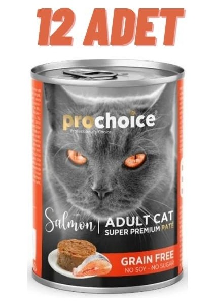 Adult Cat Salmon Pate Kedi Konservesi 12X400 gr