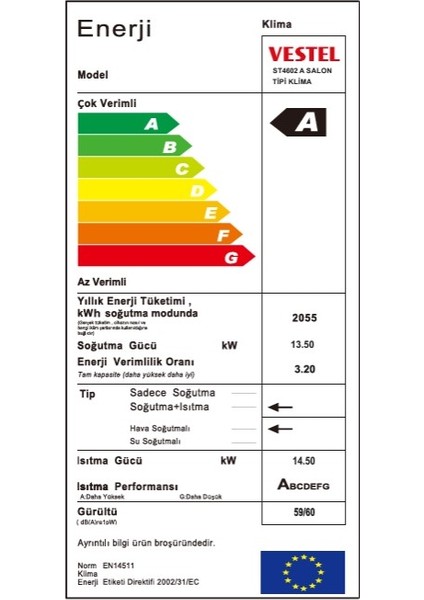 ST4602 A 46000 Btu Salon Tipi Klima