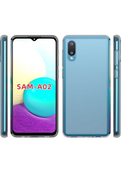 Galaxy A02 Kılıf Süper Silikon Kapak-Renksiz