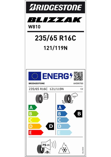 235/65 R16C 121/119N W810 Hafif Ticari Kış Lastiği (Üretim Yılı: 2024)