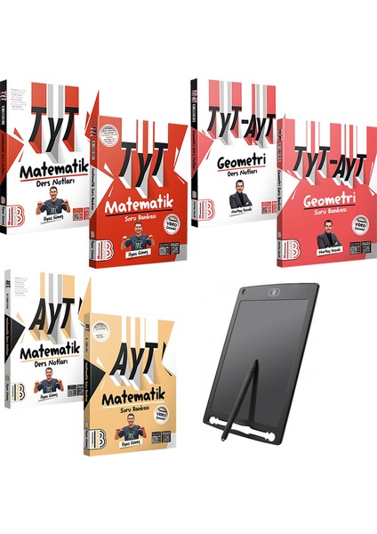 2025 TYT - AYT Matematik - Geometri Seti(Ders Notları - Soru Bankası)8.5" Pilli - Dijital Yazı Çizim Tableti