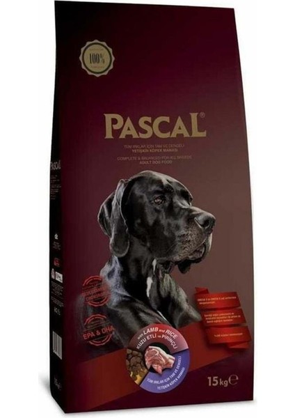 Pascal Kuzu Etli ve Pirinçli 15 kg Yetişkin Kuru Köpek Maması (STT.06/2025) - Petshopundan