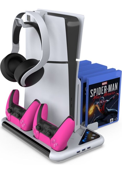 Ps5 Slim ve Tüm Modeller Için Multi Fonksiyon Soğutma ve Şarj Ünitesi Uyumlu TP5-3557