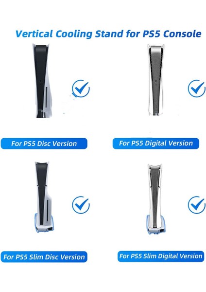 Ps5 Slim ve Tüm Modeller Için Multi Fonksiyon Soğutma ve Şarj Ünitesi Uyumlu TP5-3557