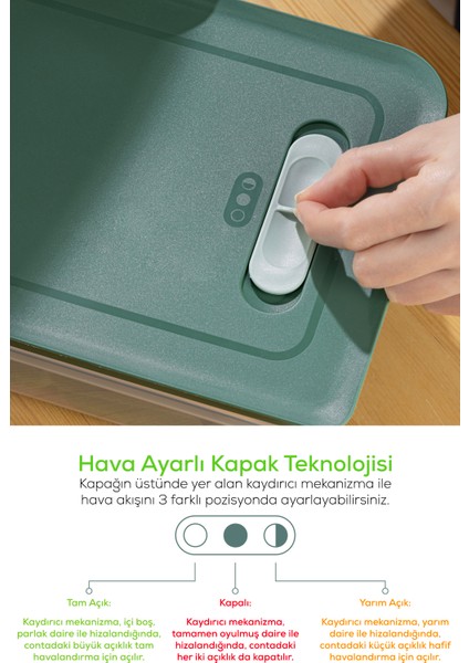 3lü Ayarlı Sebze ve Meyve Saklama Kabı Turuncu 3,8 Litre