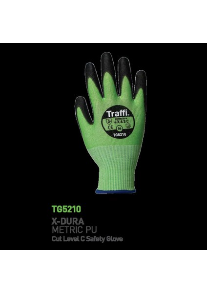 TG5210 X-Dura Metrıc Pu Kesilme Seviyesi C Yeşil Iş Eldiveni