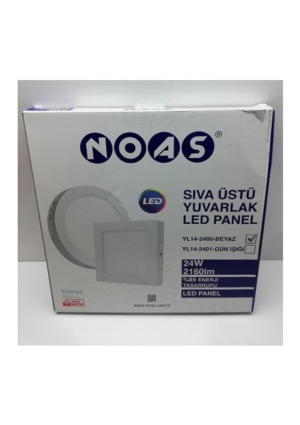 24W Sıva Üstü Yuvarlak Beyaz Kasa LED Panel YL14-2410, YL14-2411 Günışığı