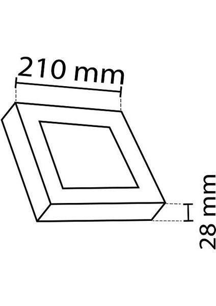 18W Sıva Üstü Kare Beyaz Kasa LED Panel YL15-1800, YL15-1801 Günışığı