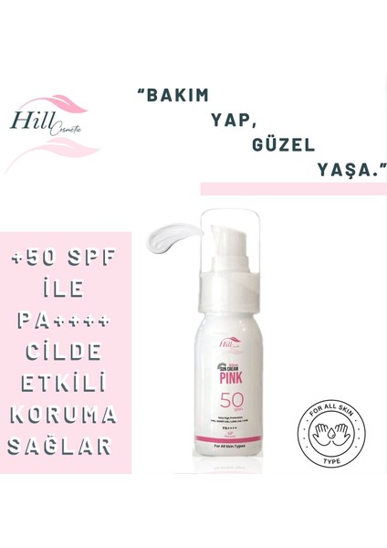 Hill Cosmetic Ton Eşitleyici Pink Pembe Güneş Koruyucu +50 Spf Glow