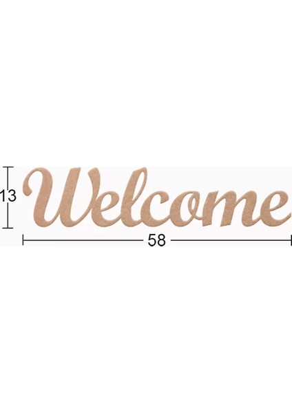 Hobi-Art Ds 116 Boyanabilir Ahşap Welcome Yazılı Duvar Süsü