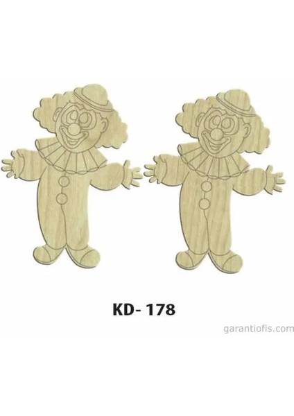 Hobi-Art Kd 178 - Palyaço Figürlü Dekoratif Mini Ahşap Obje