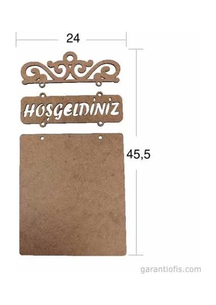 Hobi-Art L 232 Ham Ahşap Hoşgeldiniz Yazılı Obje