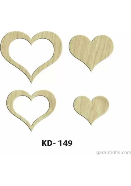 Hobi-Art Kd 149 - Kalp Figürlü Dekoratif Mini Ahşap Obje