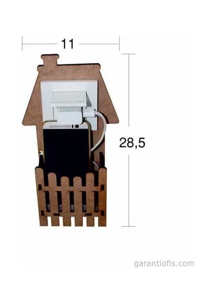 Hobi-Art L 253 Ham Ahşap Telefon Şarj Kutusu ve Prizlik