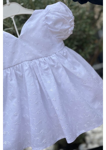 Beyaz Fisto Kız Çocuk Bebek Mevlüt Pamuklu Elbise modelleri