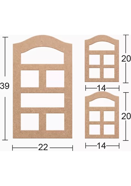 Hobi-Art Ds 123 Boyanabilir Ahşap Pencere Desenli Duvar Süsü