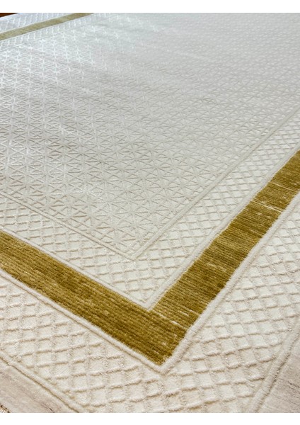 9681 krem - gold akrilik dokuma halı yumuşak salon oturma odası halısı