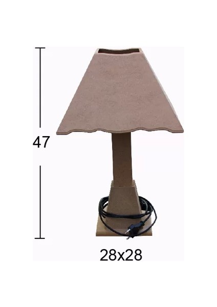 Hobi-Art F 738 Boyanabilir Ahşap Abajur