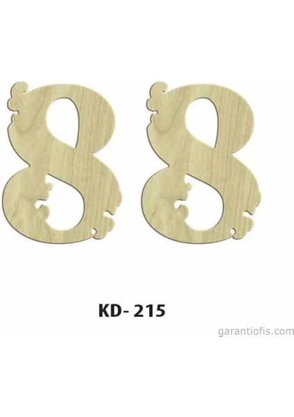 Hobi-Art Kd 215 Dekoratif Mini Ahşap Rakamlar (8 Rakamı)