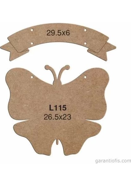 Hobi-Art L 115 Lazer Kesim Kelebek Tasarımlı Duvar Süsü