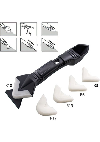 3'ü 1 Arada Fayans Derz Dolgu Kazıyıcı Sıyırıcı Silikon Sökücü ve Uygulayıcı Aparatı