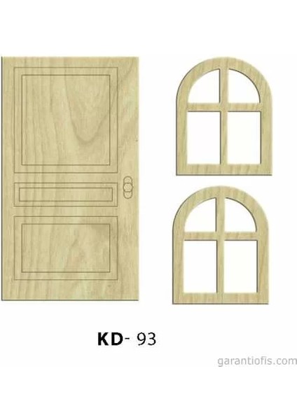 Hobi-Art Kd 93 - Kapı ve Pencere Şeklinde Dekoratif Mini Ahşap Süs Objeler