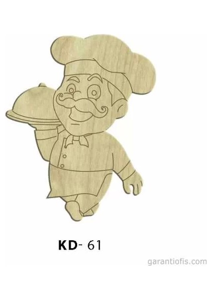 Hobi-Art Kd 61 - Aşçıbaşı Tasarımlı Dekoratif Mini Ahşap Obje