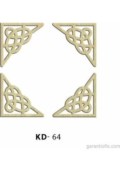 Hobi-Art Kd 64 - Köşebent Tasarımlı Dekoratif Mini Ahşap Obje