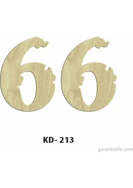 Hobi-Art Kd 213 Dekoratif Mini Ahşap Rakamlar (6 Rakamı)