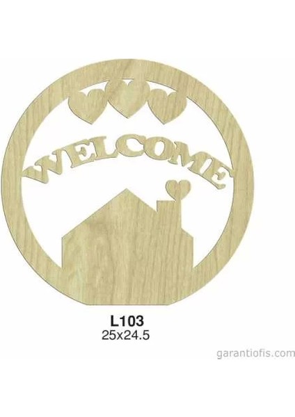 Hobi-Art L 103 Lazer Kesim Welcome Yazılı Kapı Süsü