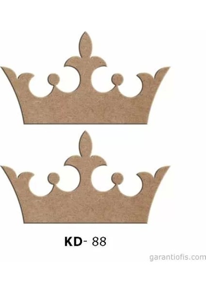 Hobi-Art Kd 88 - Taç Şeklinde Dekoratif Mini Ahşap Süs Obje