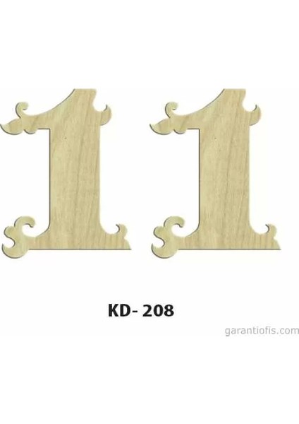 Hobi-Art Kd 208 Dekoratif Mini Ahşap Rakamlar (1 Rakamı)