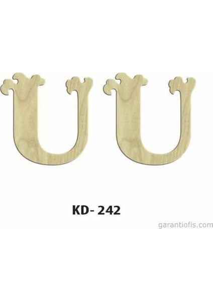 Hobi-Art Kd 242 Dekoratif Mini Ahşap Harfler (U Harfi)
