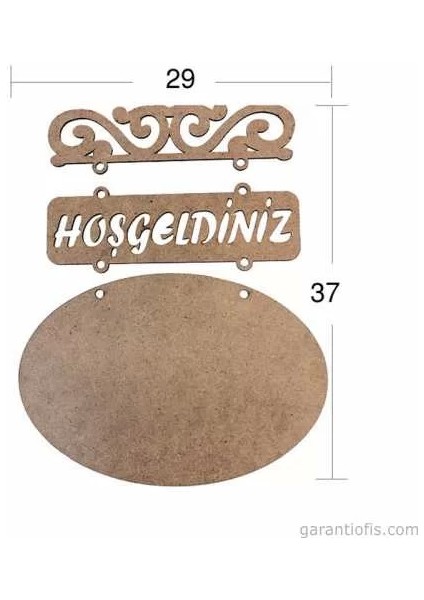 Hobi-Art L 228 Ham Ahşap Hoşgeldiniz Yazılı Obje