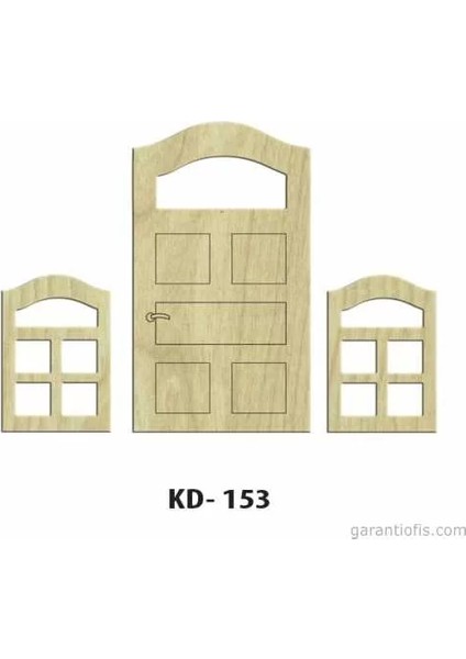 Hobi-Art Kd 153 - Kapı Pencere Figürlü Dekoratif Mini Ahşap Obje