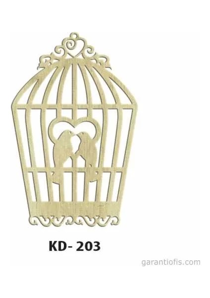 Hobi-Art Kd 203 Kuş Kafesi Şeklinde Dekoratif Mini Ahşap Obje