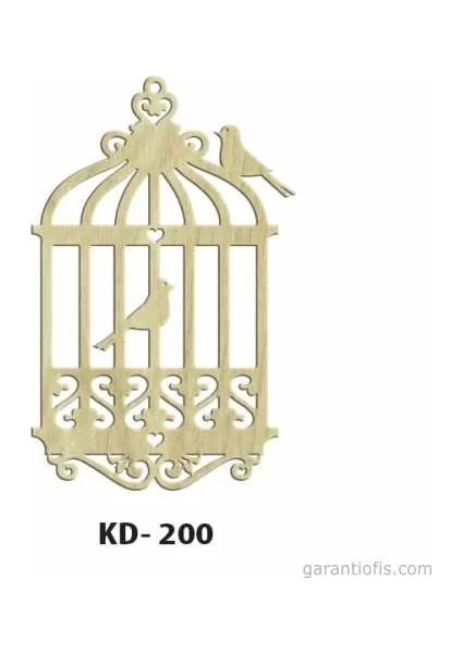 Hobi-Art Kd 200 Kuş Kafesi Şeklinde Dekoratif Mini Ahşap Obje