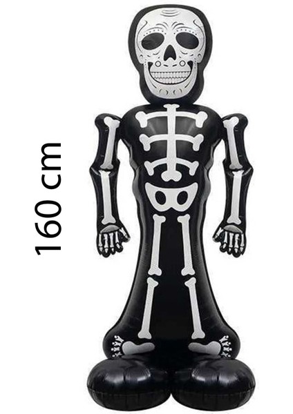 Ayaklı Siyah Iskelet Büyük Boy Halloween Balonu Iskelet Cadılar Bayramı Balonu fiyatları