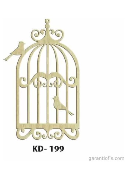 Hobi-Art Kd 199 Kuş Kafesi Şeklinde Dekoratif Mini Ahşap Obje