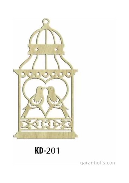 Hobi-Art Kd 201 Kuş Kafesi Şeklinde Dekoratif Mini Ahşap Obje