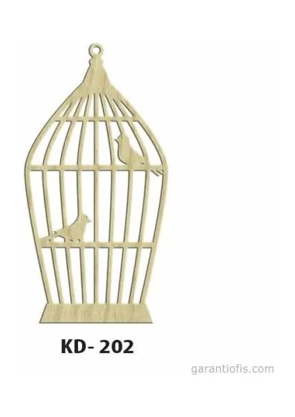Hobi-Art Kd 202 Kuş Kafesi Şeklinde Dekoratif Mini Ahşap Obje