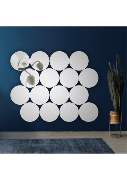 Yuvarlak Ayna Pleksi 24CM Çap (4 Adet) (Gümüş/altın)