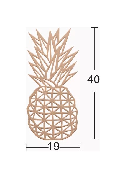 Hobi-Art Ds 63 Boyanabilir Ahşap Ananas Desenli Duvar Süsü