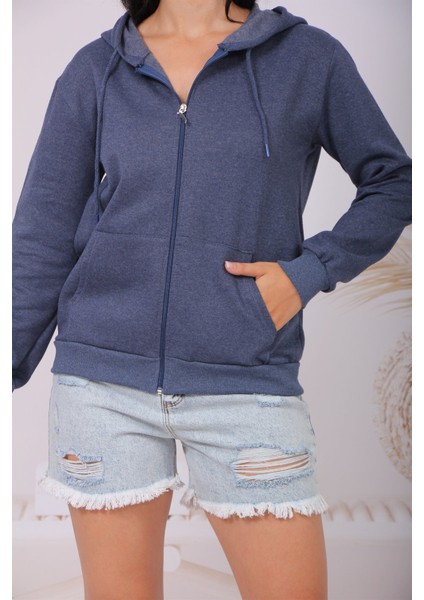 Kadın Içi Tüylü Kapüşonlu Fermuarlı Hırka modelleri