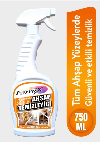 Ahşap Yüzeylerde Güvenli ve Etkili Temizleyici - Leke Çıkarıcı ve Parlatıcı Sprey 750 ml