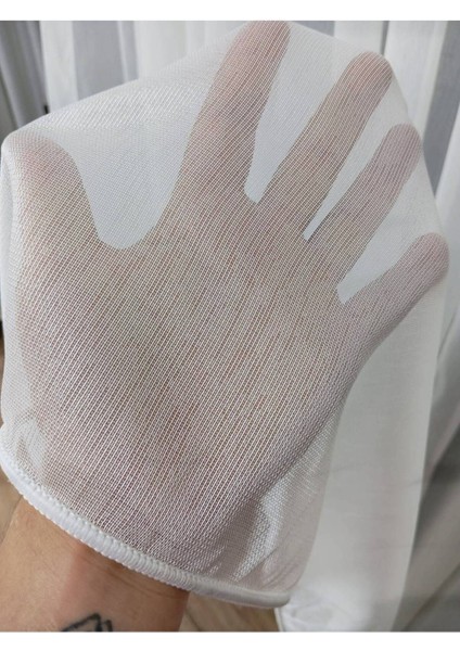 Zarif Dökümlü Sade Düz Tasarım Model Land 1/3 Kat Pileli Tül Perde fiyatları