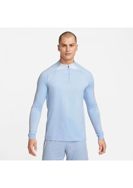Dri Fit Strike Erkek Mavi Dik Yaka Uzun Kol Tişört