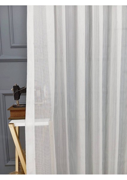 Keten Gümüş Silver Simli Varaklı Daho 2kat Pileli Tül Perde fiyatları